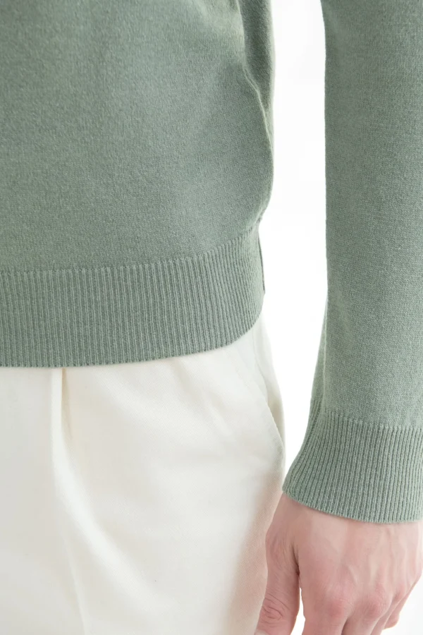 Sage cashmere turtleneck – Made in italy