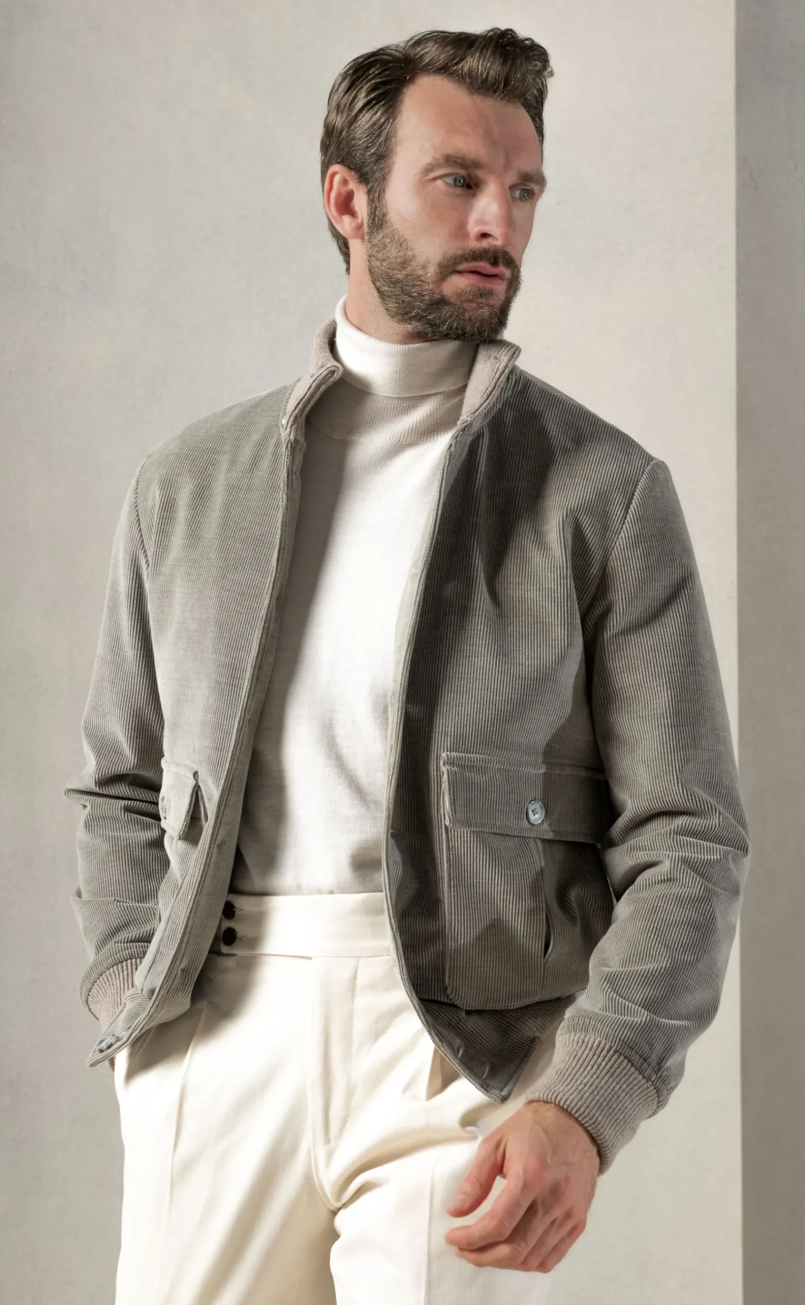 sage_corduroy_bomber_jack_0.webp Sage corduroy bomber jacket – Made in Italy