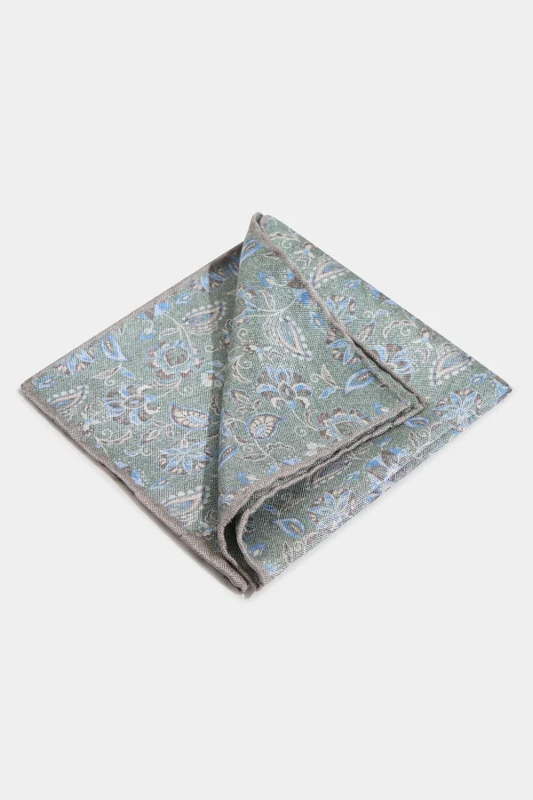 Sage flower fancy pocket square - Made in Italy