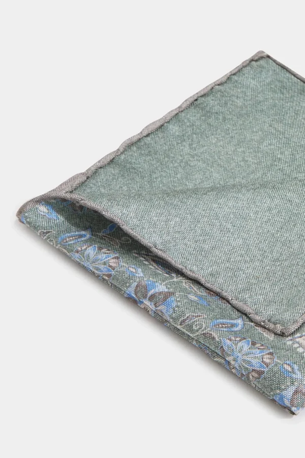Sage flower fancy pocket square - Made in Italy