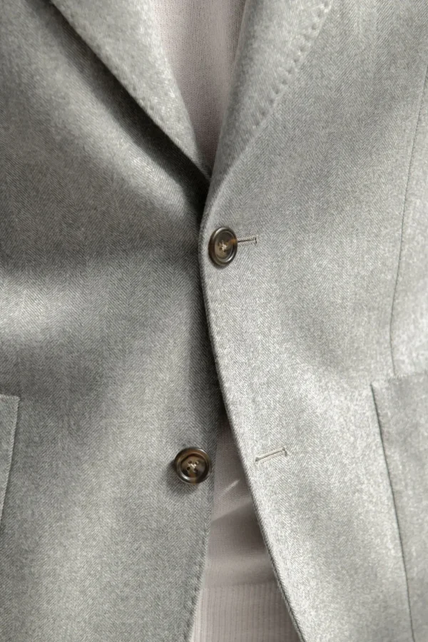 Sage herringbone jacket "Soragna Capsule Collection" - Made in Italy