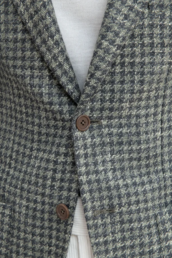 Sage houndstooth jacket - Made in Italy