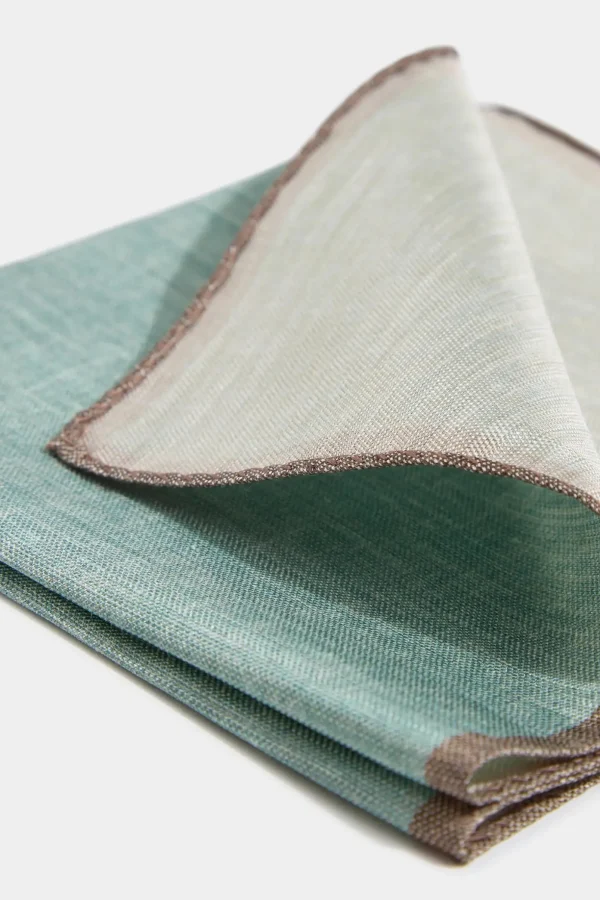 Sage reversible pocket square - Made in Italy