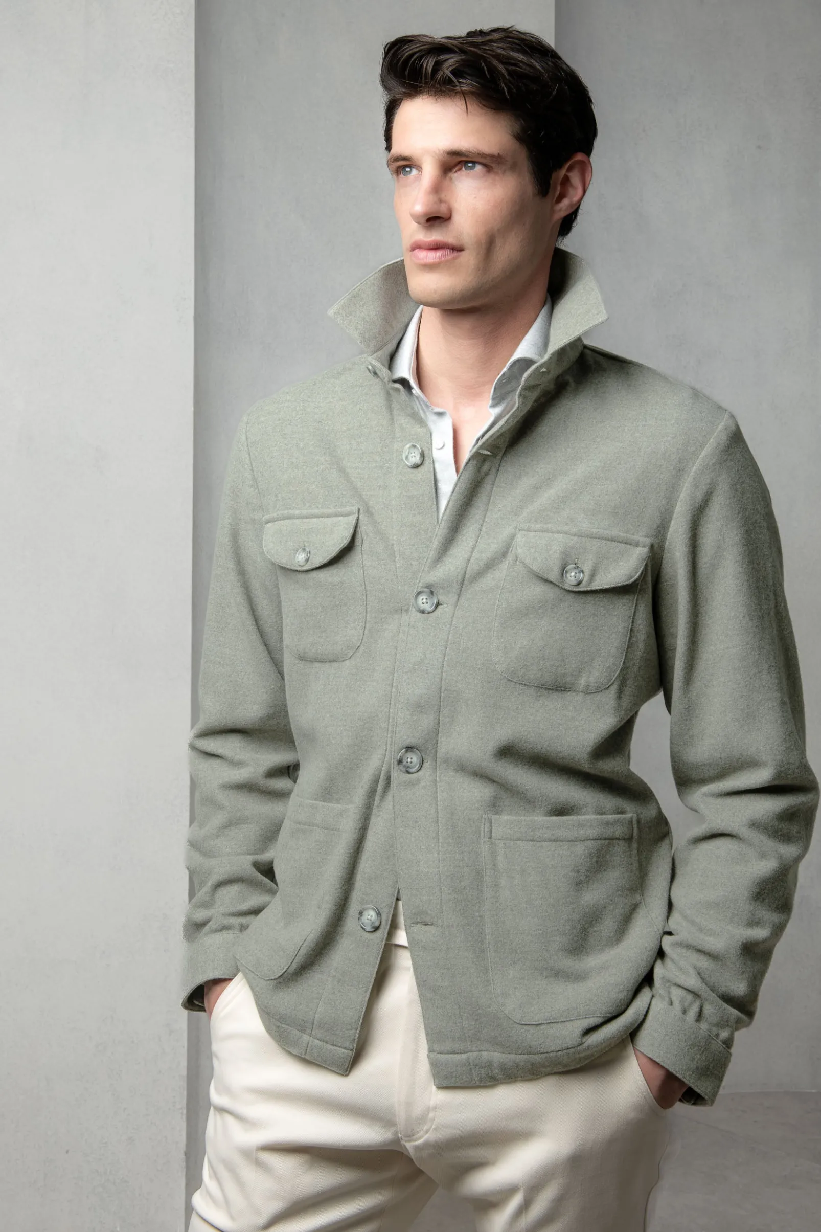 sage_safari_jacket_flanne_0.webp Sage Safari Jacket flannel Super 180s – Made in Italy