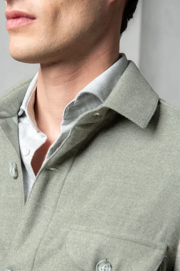 Sage Safari Jacket flannel Super 180s – Made in Italy