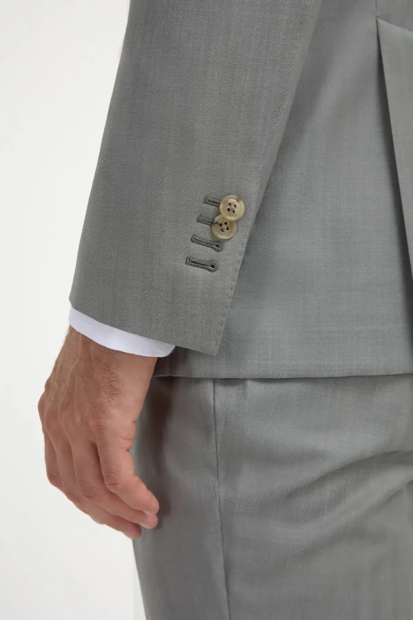 Sage solaro wool and silk suit - Made in Italy
