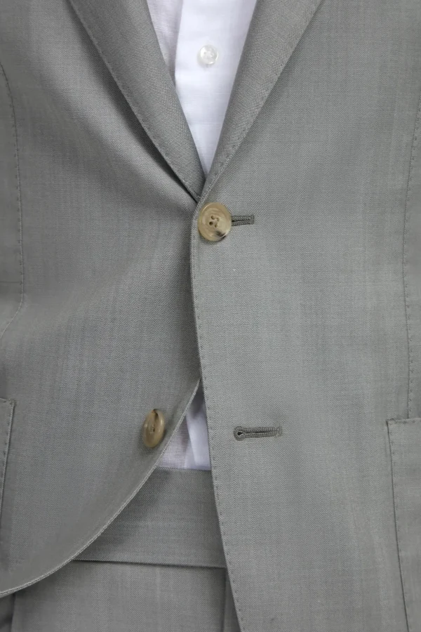 Sage solaro wool and silk suit - Made in Italy