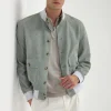 Sage suede bomber – Made in Italy