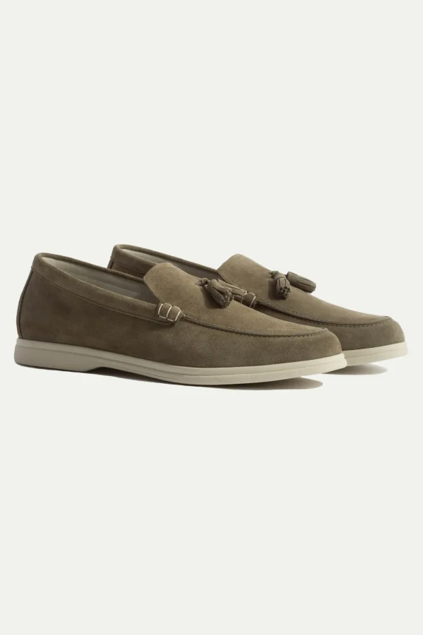 Sage suede tassel loafers - Made In Italy