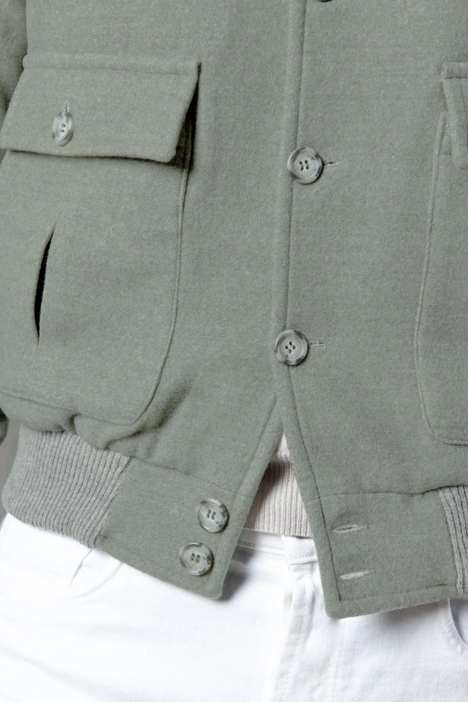 sage_super_s_wool_flannel_1.webp Sage Super 180's wool flannel bomber jacket – Made in Italy