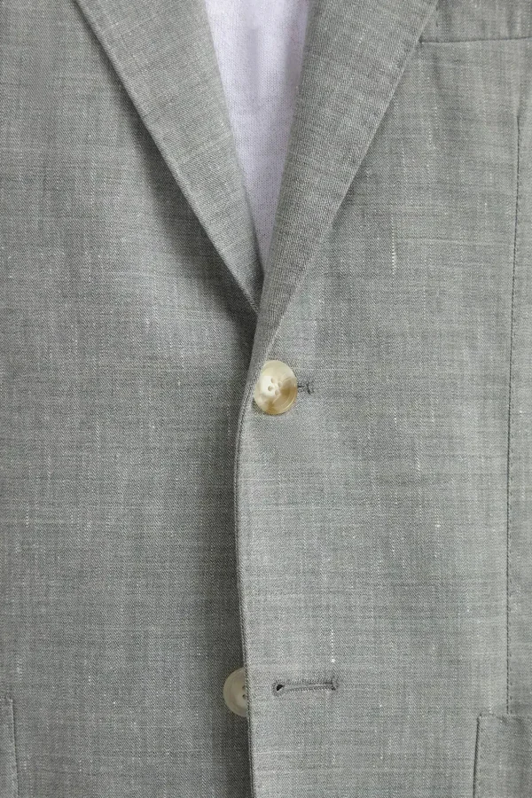 Sage wool and linen jacket - Made in Italy