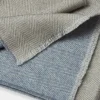 Sand and light blue reversible herringbone scarf - Made in Italy