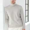 Sand cashmere turtleneck - Made in italy