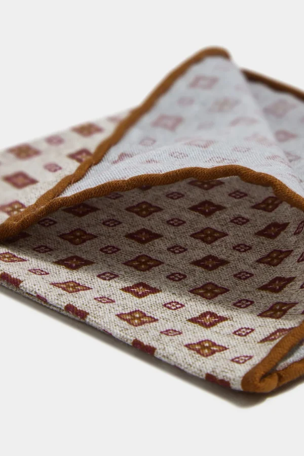 Sand fancy reversible pocket square - Made in Italy
