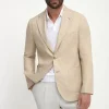 Sand herringbone jacket - Made in Italy