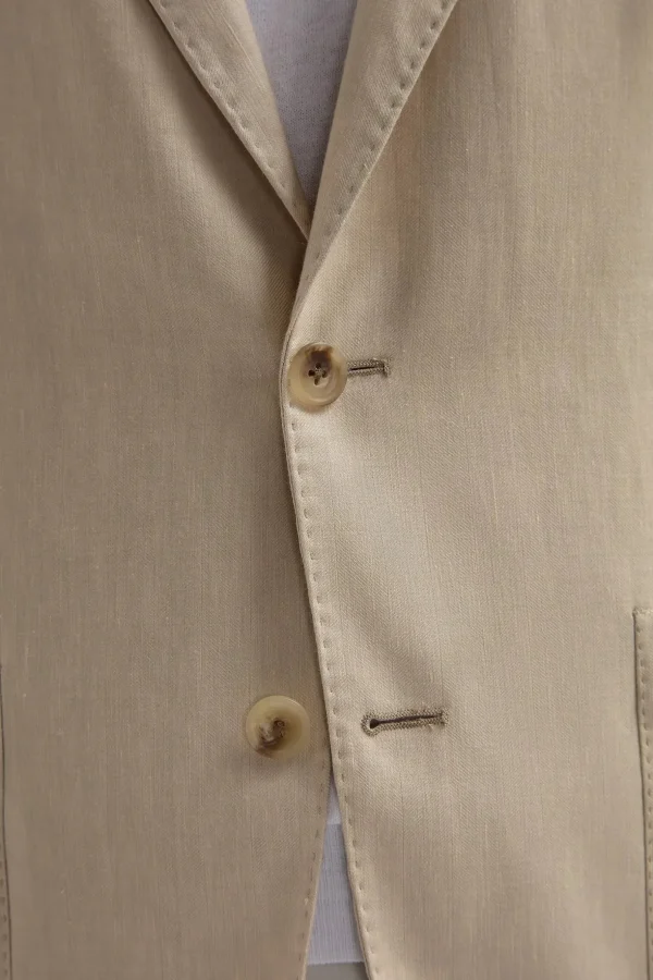 Sand herringbone jacket - Made in Italy