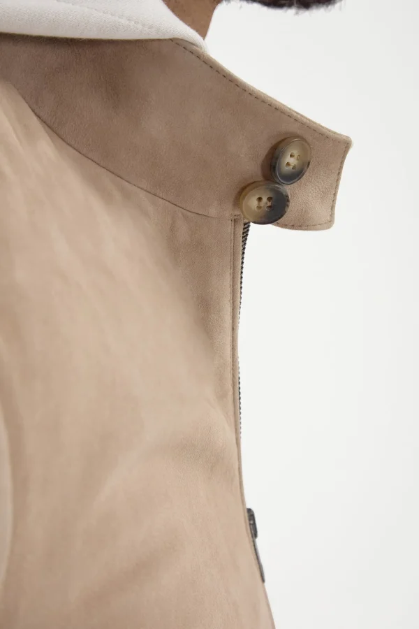 Sand suede jacket – Made in Italy