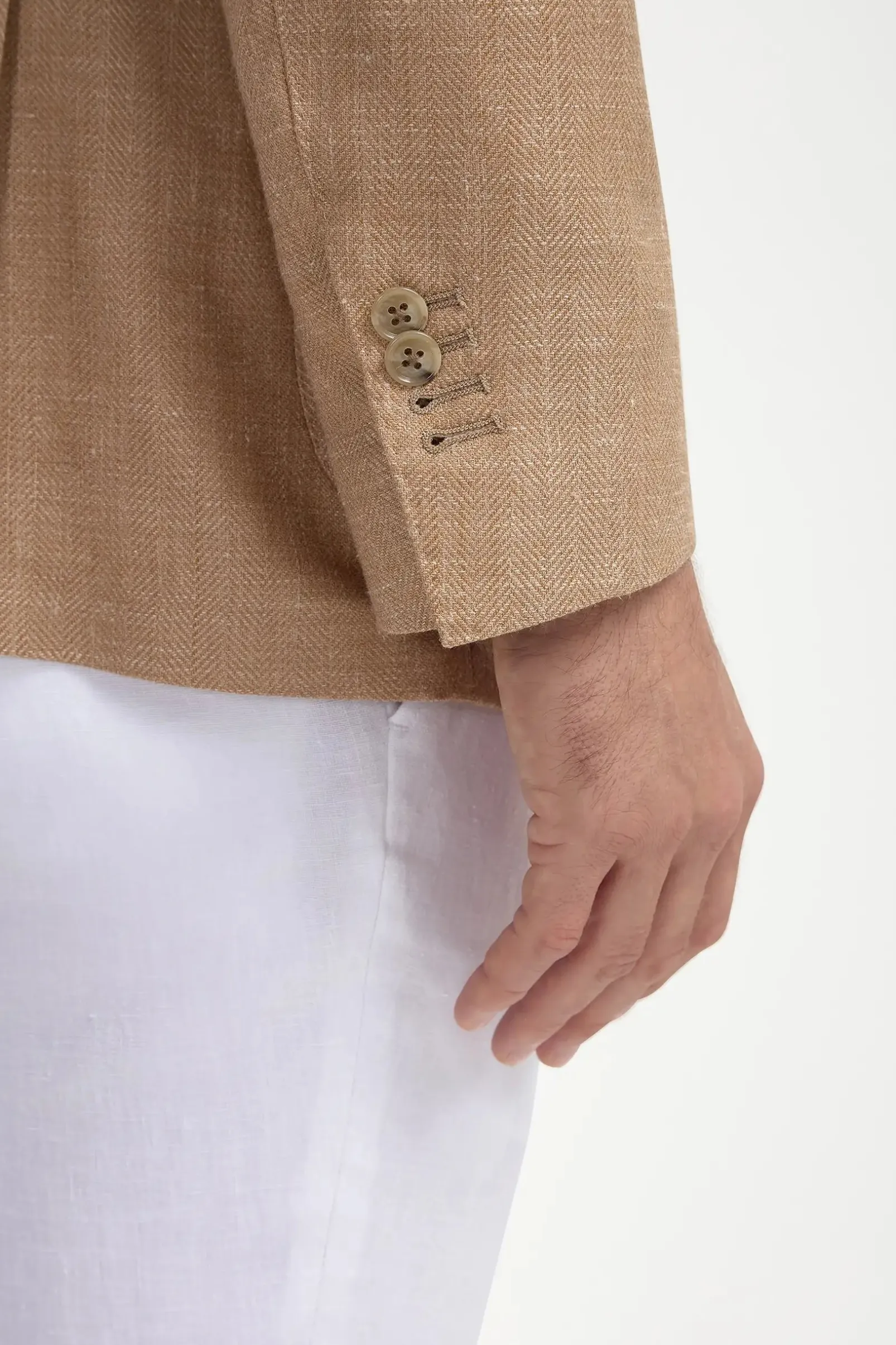 sandstone_herringbone_jac_1.webp Sandstone herringbone jacket - Made in Italy