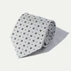 Silver jacquard silk tie - Made In Italy