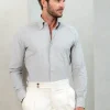 Stone button down velvet effect shirt - Made in Italy