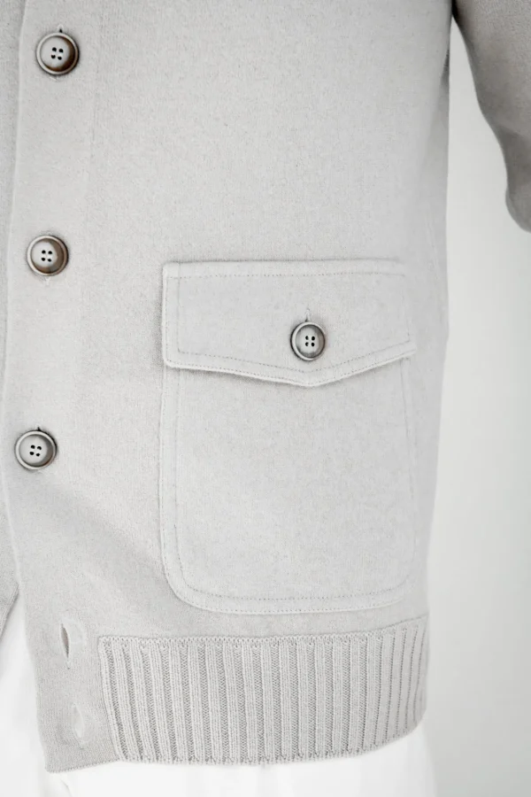 Stone Cashmere Knitted Bomber – Made in Italy