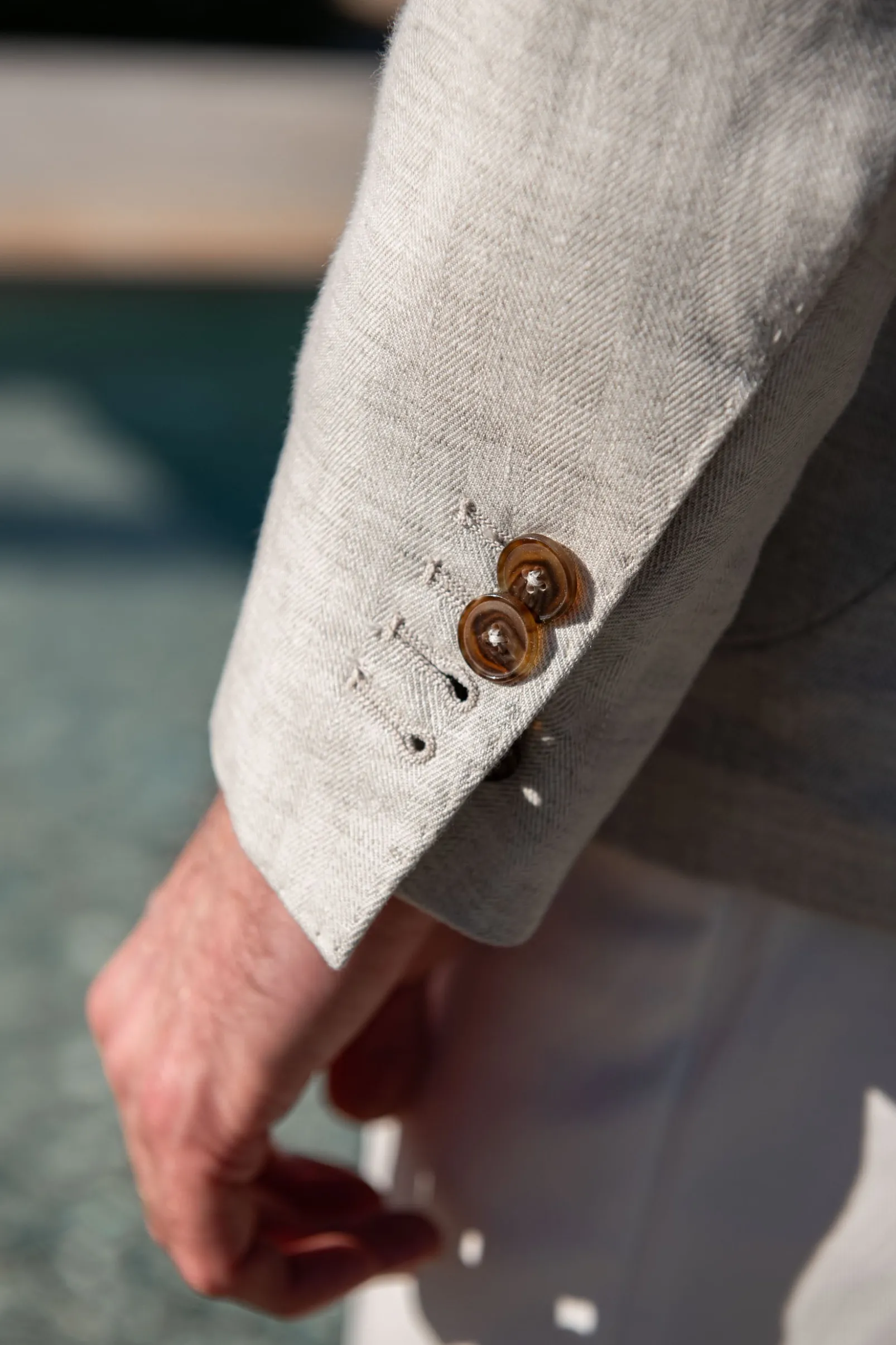 stone_herringbone_linen_j_2.webp Stone herringbone linen jacket "Soragna Collection" - Made in Italy