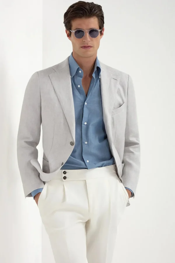 Stone linen jacket - Made in Italy