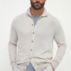 Stone polo cardigan - Made in Italy