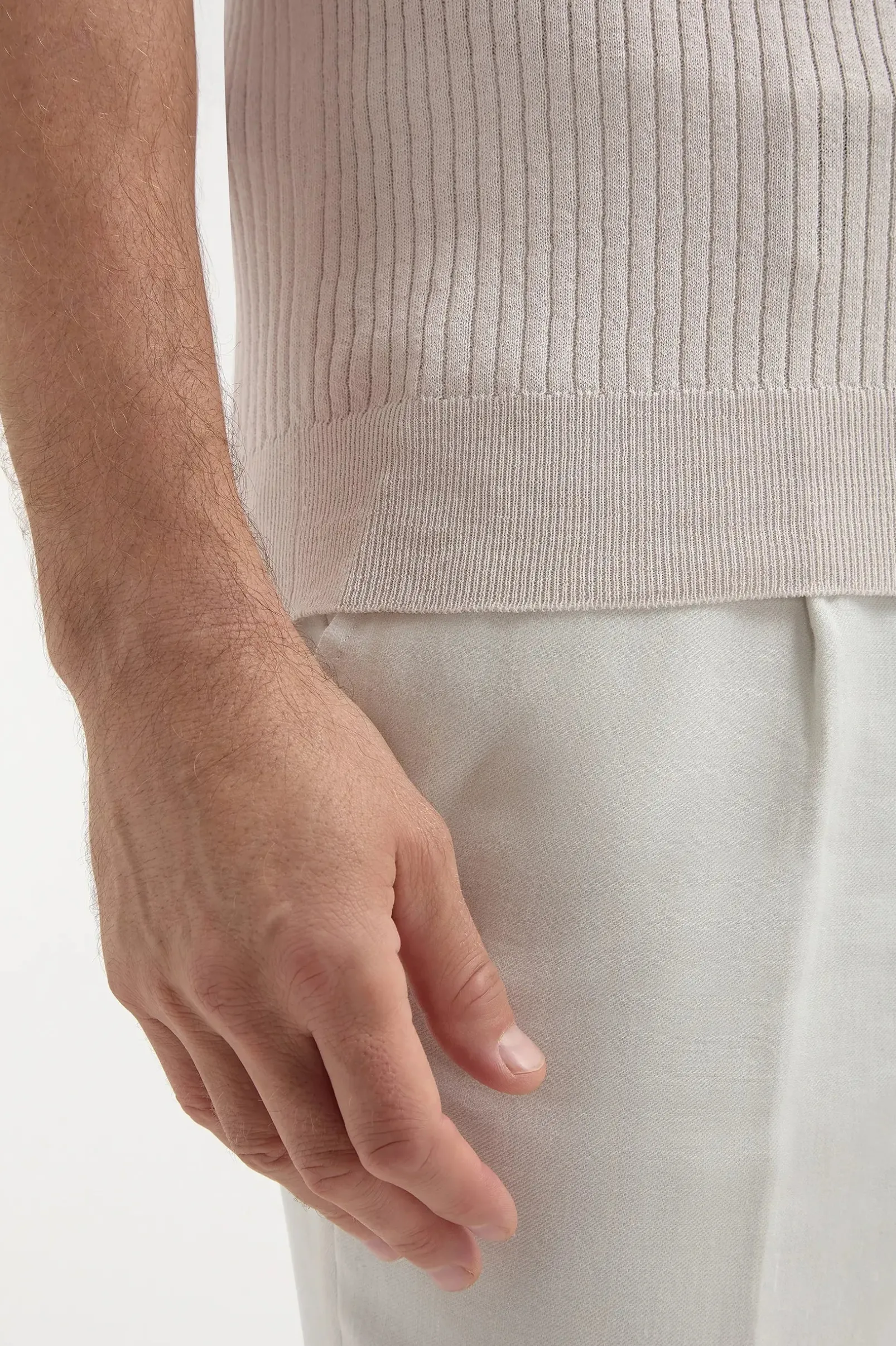 stone_thin_rib_zipped_pol_3.webp Stone thin rib zipped polo - Made in Italy
