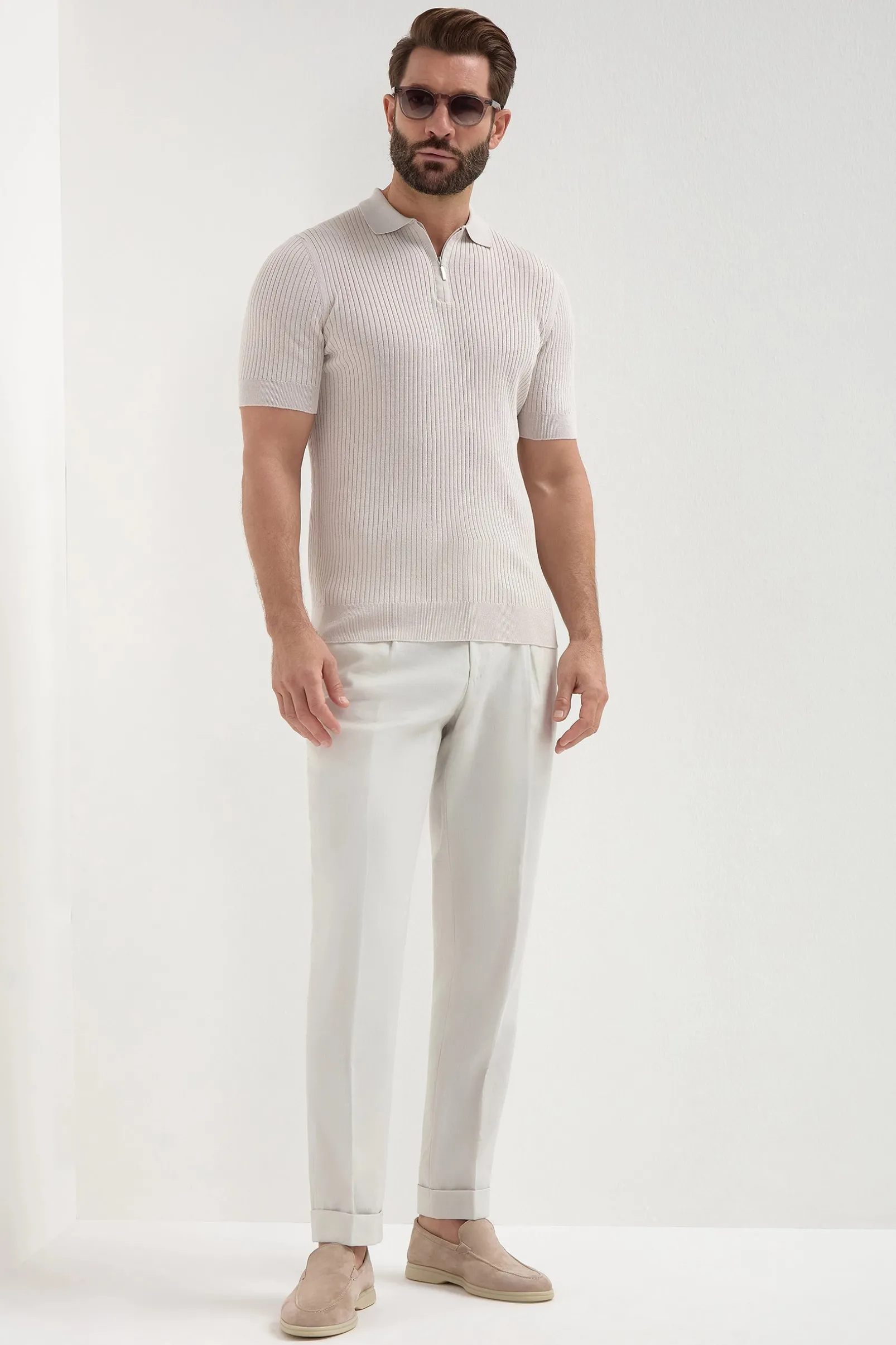 stone_thin_rib_zipped_pol_4.webp Stone thin rib zipped polo - Made in Italy
