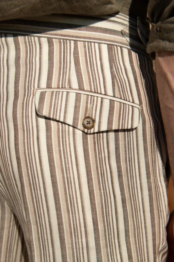 Striped linen shorts - Made in Italy
