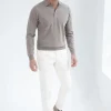 Taupe cashmere polo – Made in Italy