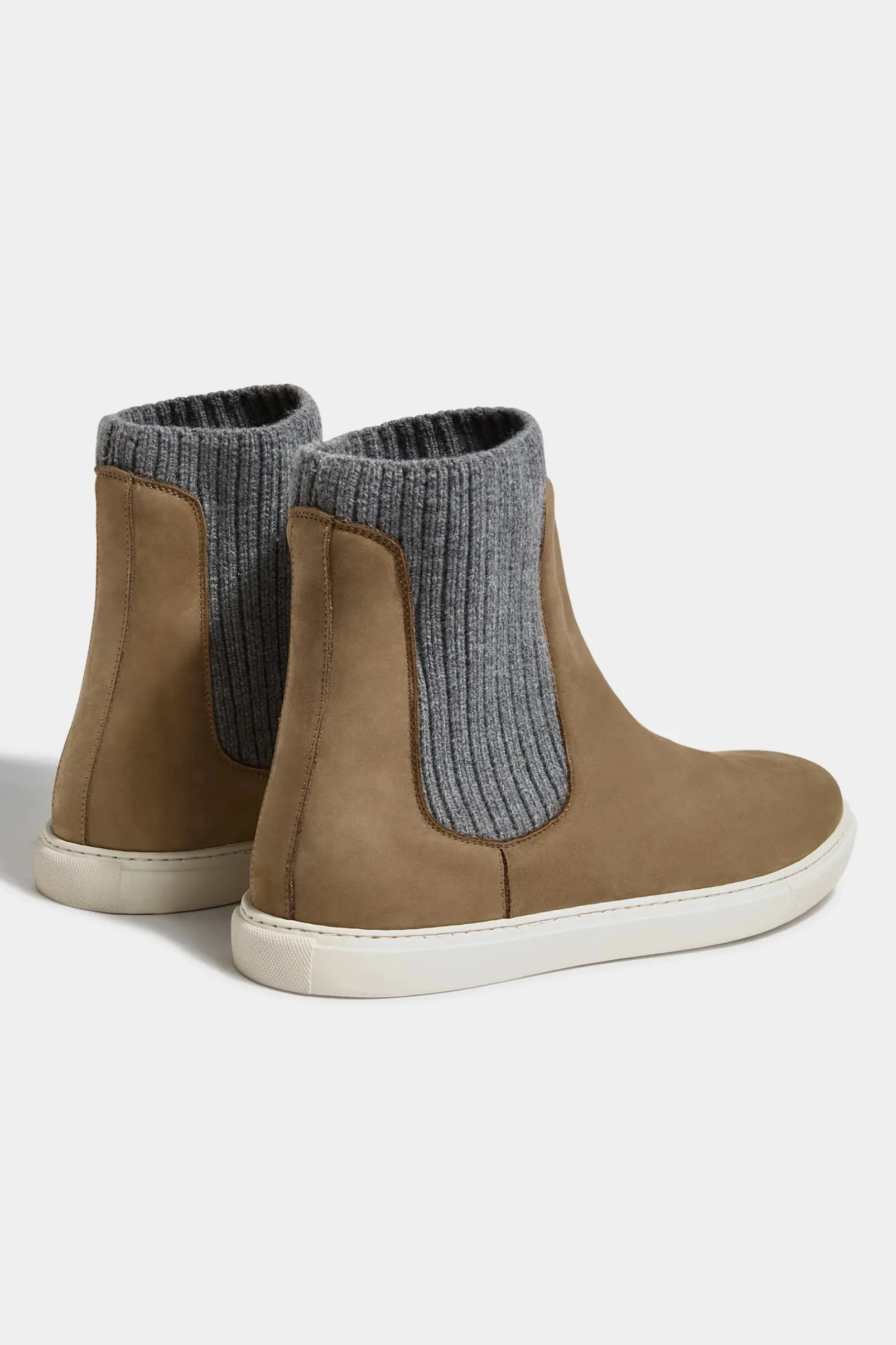 taupe_chelsea_boot_with_k_2.webp Taupe chelsea boot with knit - Made In Italy