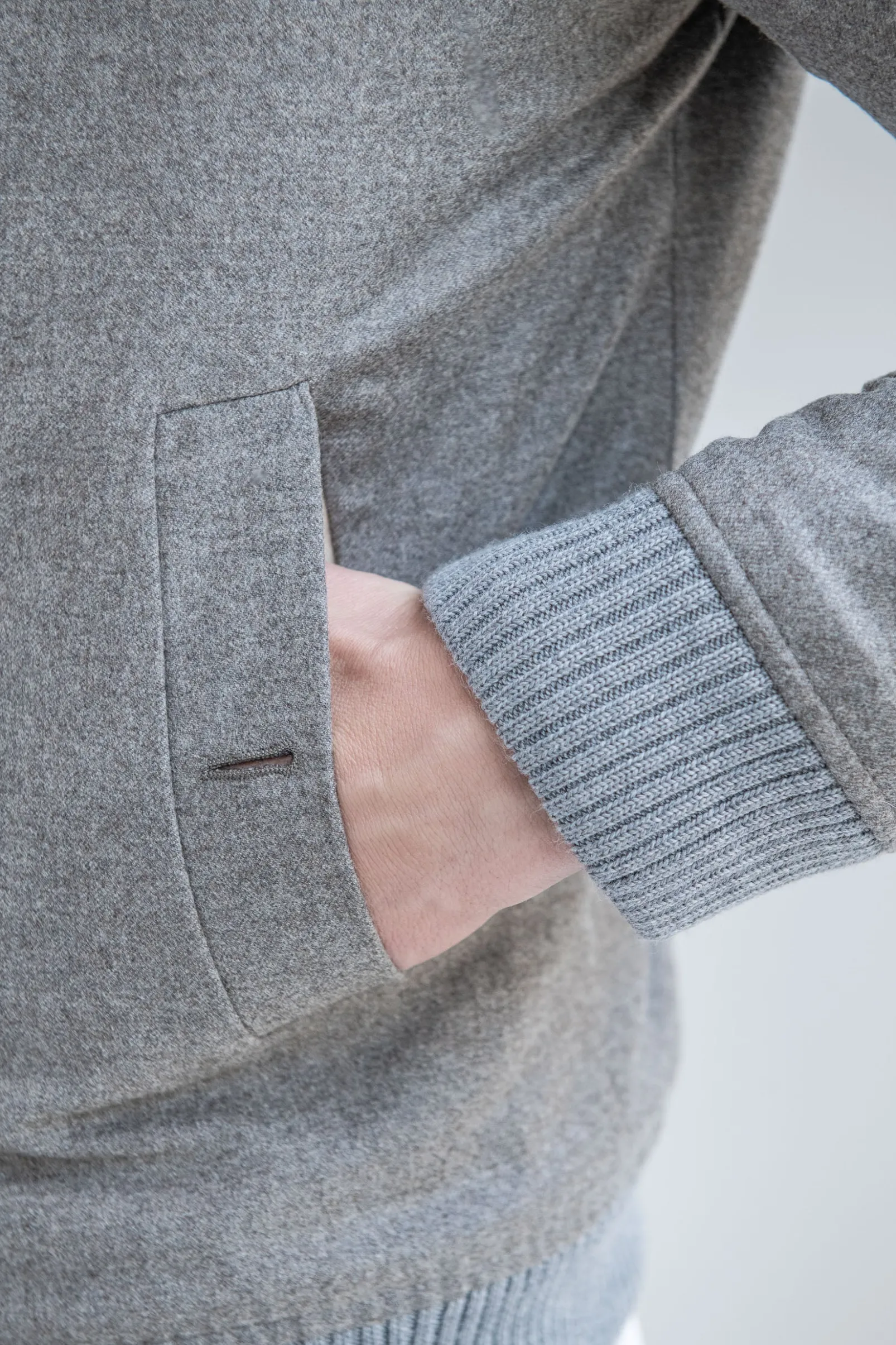 taupe_down_bomber_in_wool_1.webp Taupe down bomber in wool & cashmere – Made in Italy