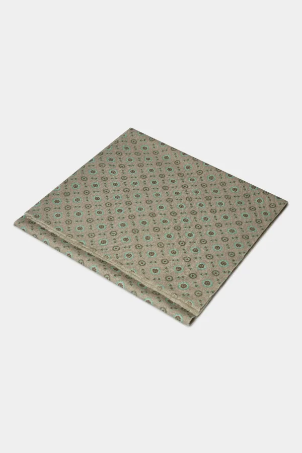 Taupe fancy reversible scarf - Made in Italy