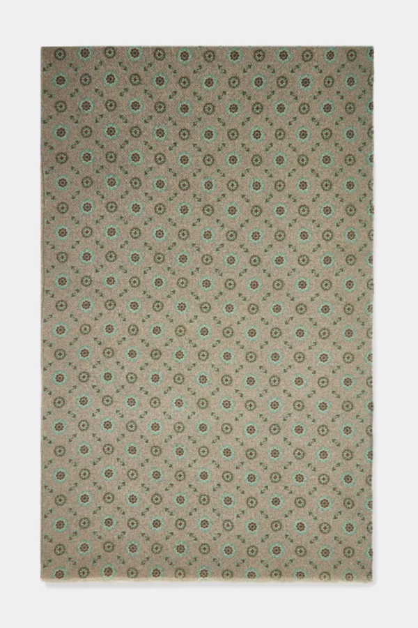 Taupe fancy reversible scarf - Made in Italy