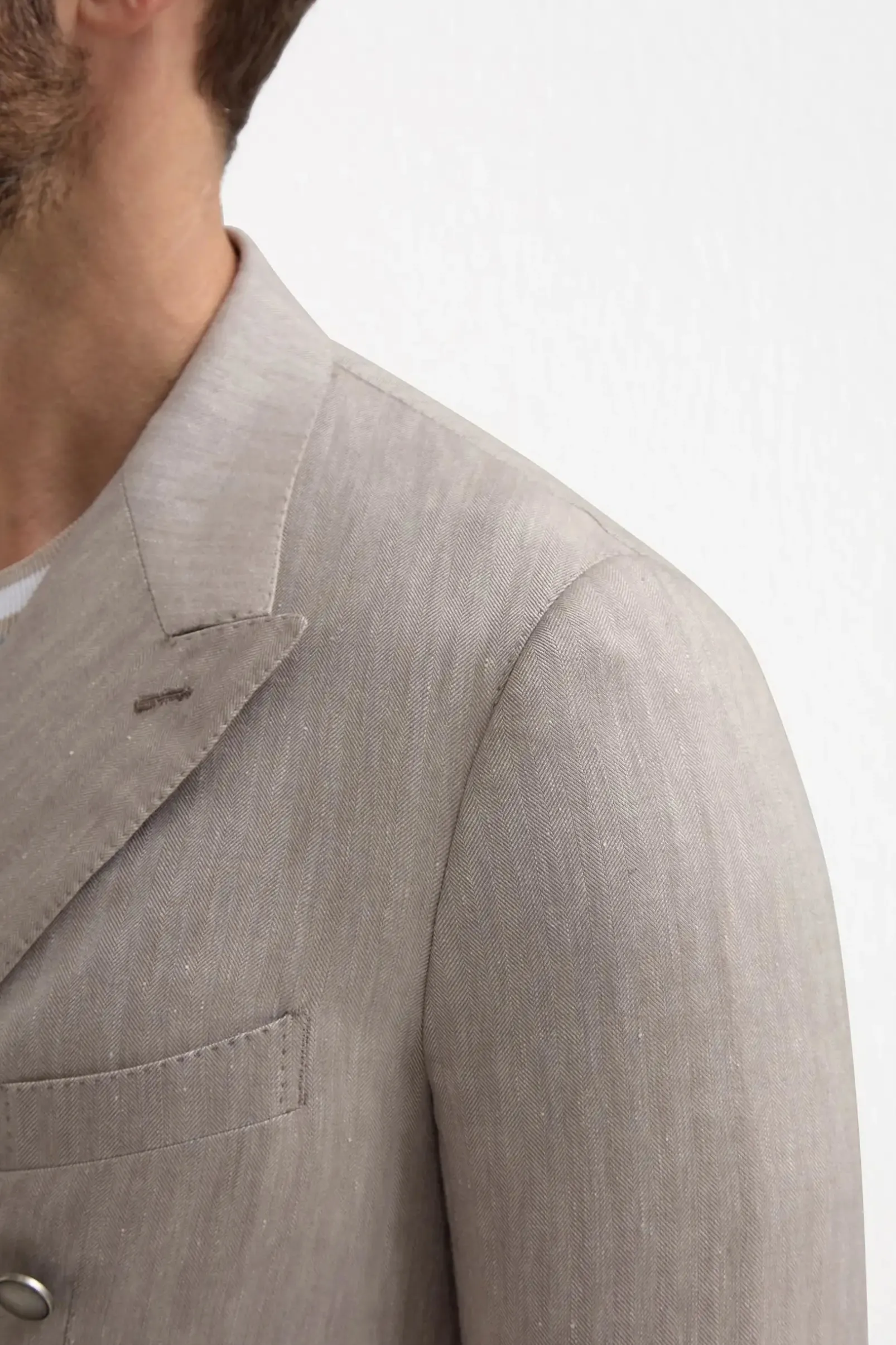 taupe_herringbone_double__2.webp Taupe herringbone double breasted jacket - Made in Italy
