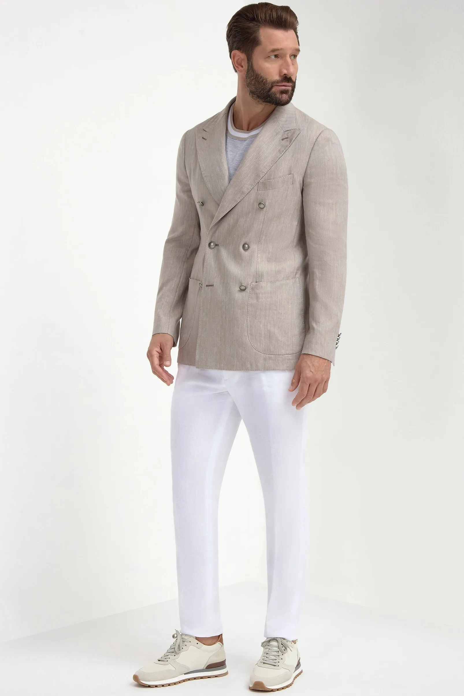 taupe_herringbone_double__4.webp Taupe herringbone double breasted jacket - Made in Italy