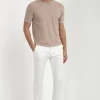 Taupe knitted t-shirt - Made in Italy