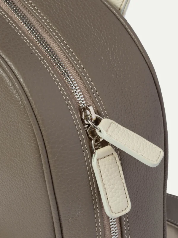 Taupe leather backpack - Made in Italy