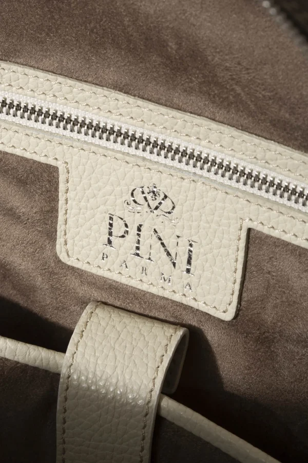 Taupe leather backpack - Made in Italy