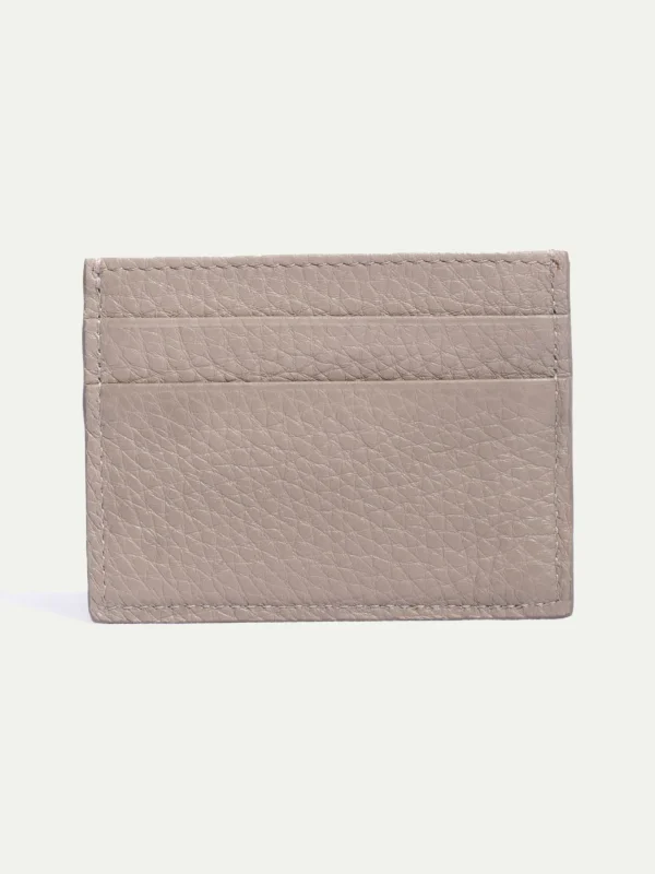 Taupe leather card holder - Made in Italy