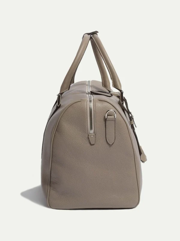Taupe leather weekender bag - Made in Italy