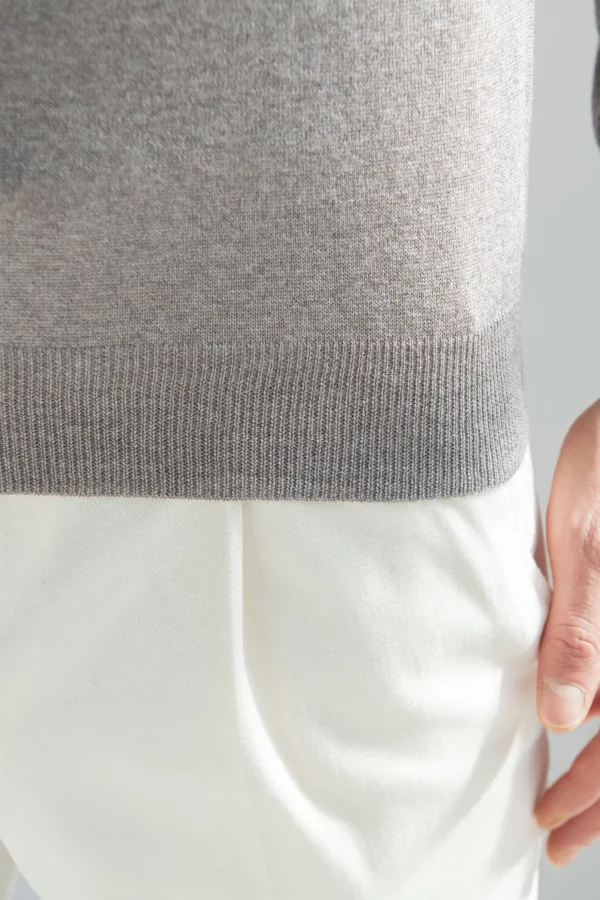 Taupe Merino polo – Made in Italy