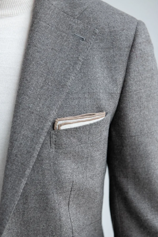 Taupe Prince of Wales suit - Made in Italy
