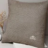 Taupe Prince of Wales wool cushion - Made in Italy