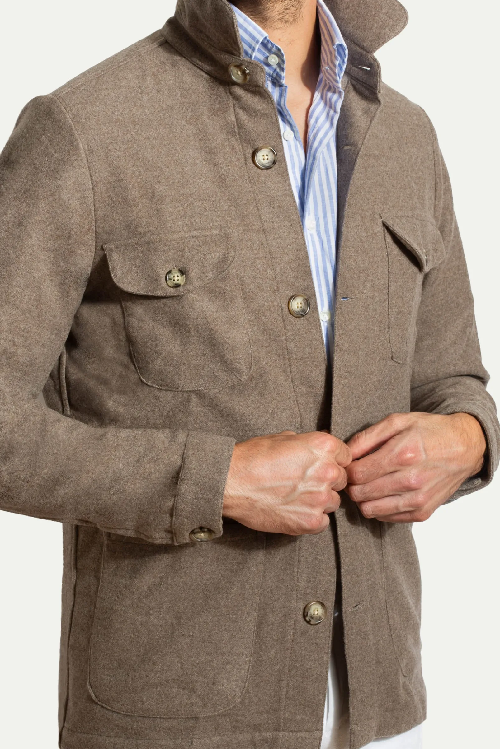 taupe_safari_jacket_flann_2.webp Taupe Safari Jacket flannel Super 180s – Made in Italy