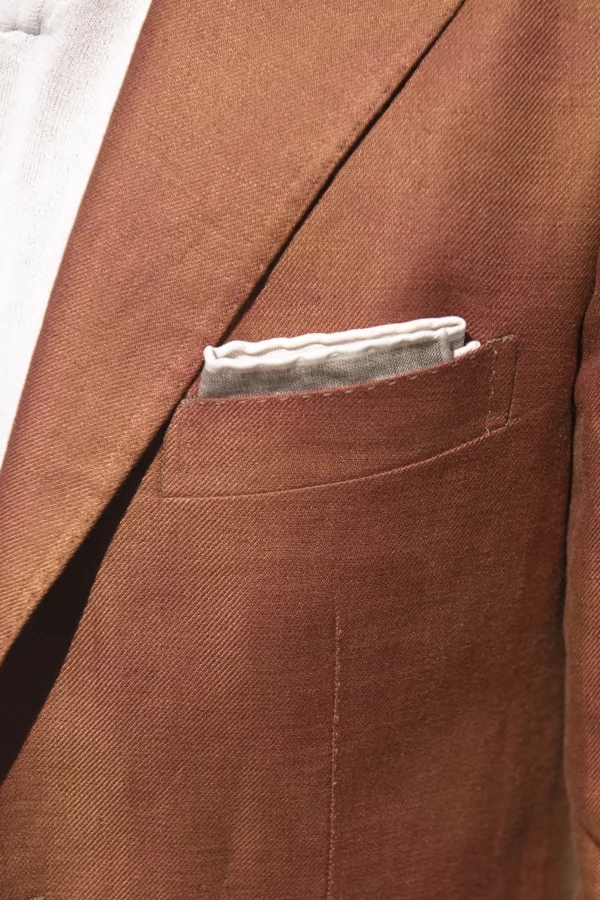 Terracotta Linen Jacket - Made in Italy