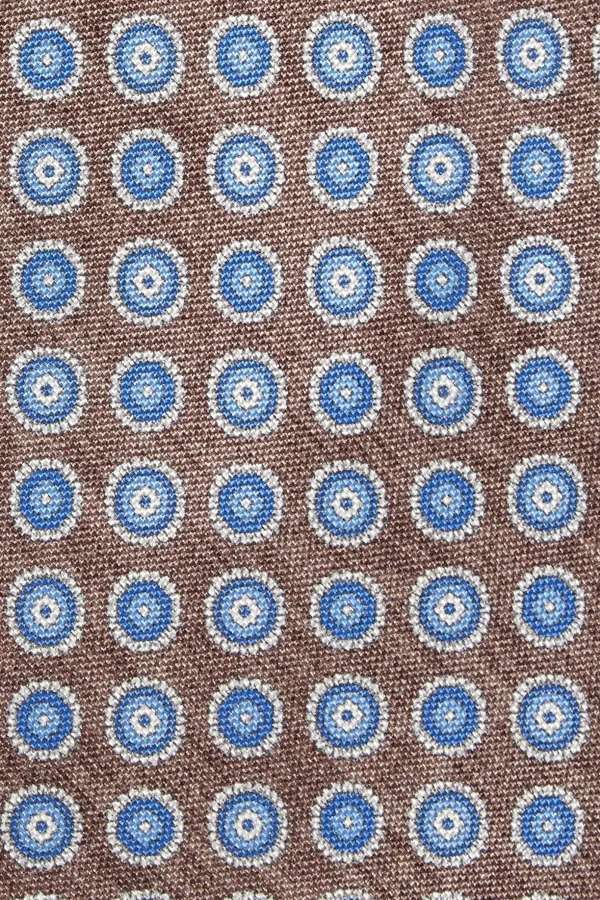 Tobacco fancy silk tie - Made in Italy