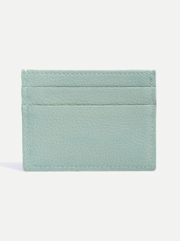 Verde acqua leather card holder - Made in Italy